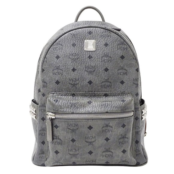 MCM Gray Coated Canvas Backpack - Picture 1 of 16